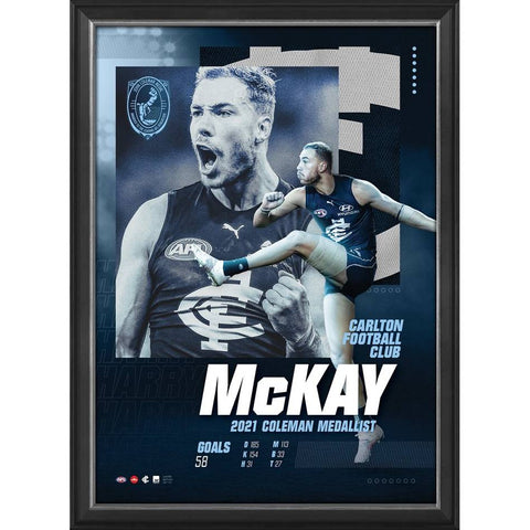 Harry McKay Carlton F.C. Official Coleman Medallist AFL Print Framed - 4838