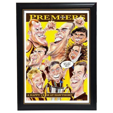 Hawthorn 2008 Afl Premiers Harv Time Limited Edition Print Framed - 3609