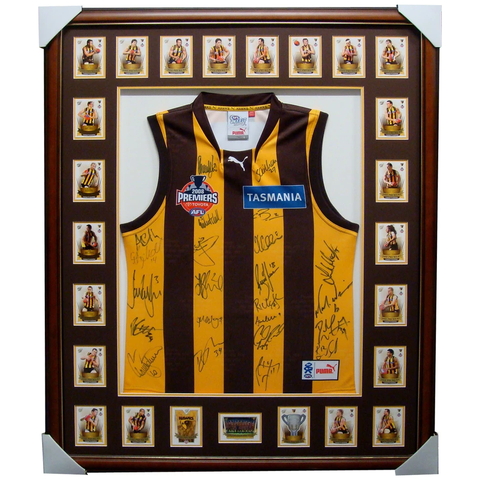 Hawthorn 2008 L/e Premiers Home Jumper Signed Framed With Premiers Cards -  1304 Last One