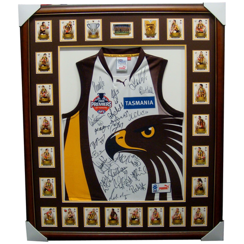 Hawthorn 2008 L/e Premiers Jumper Signed Framed With Cards -  3515