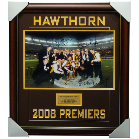 Hawthorn 2008 Premiers Multi-Signed Photo Framed Inc Hodge, Franklin - 1177