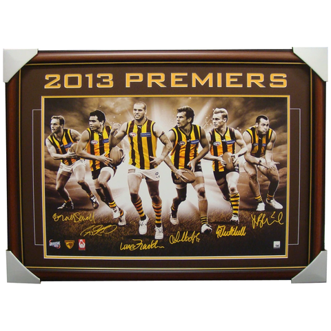Hawthorn 2013 Premiers 6 Player Signed Facsimile Print Deluxe Framed - 1538