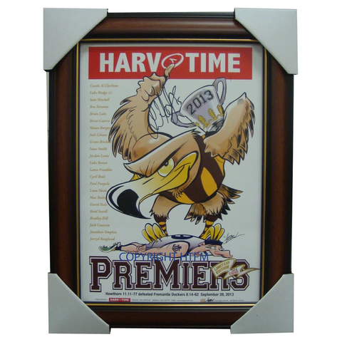Hawthorn 2013 Premiers Afl Harv Time Limited Edition Print Framed Signed Luke Hodge - 1675