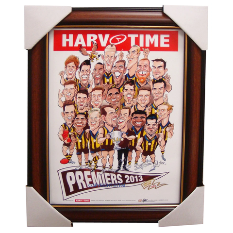 Hawthorn 2013 Premiers Harv Time Full Squad Team Print Framed - 1590