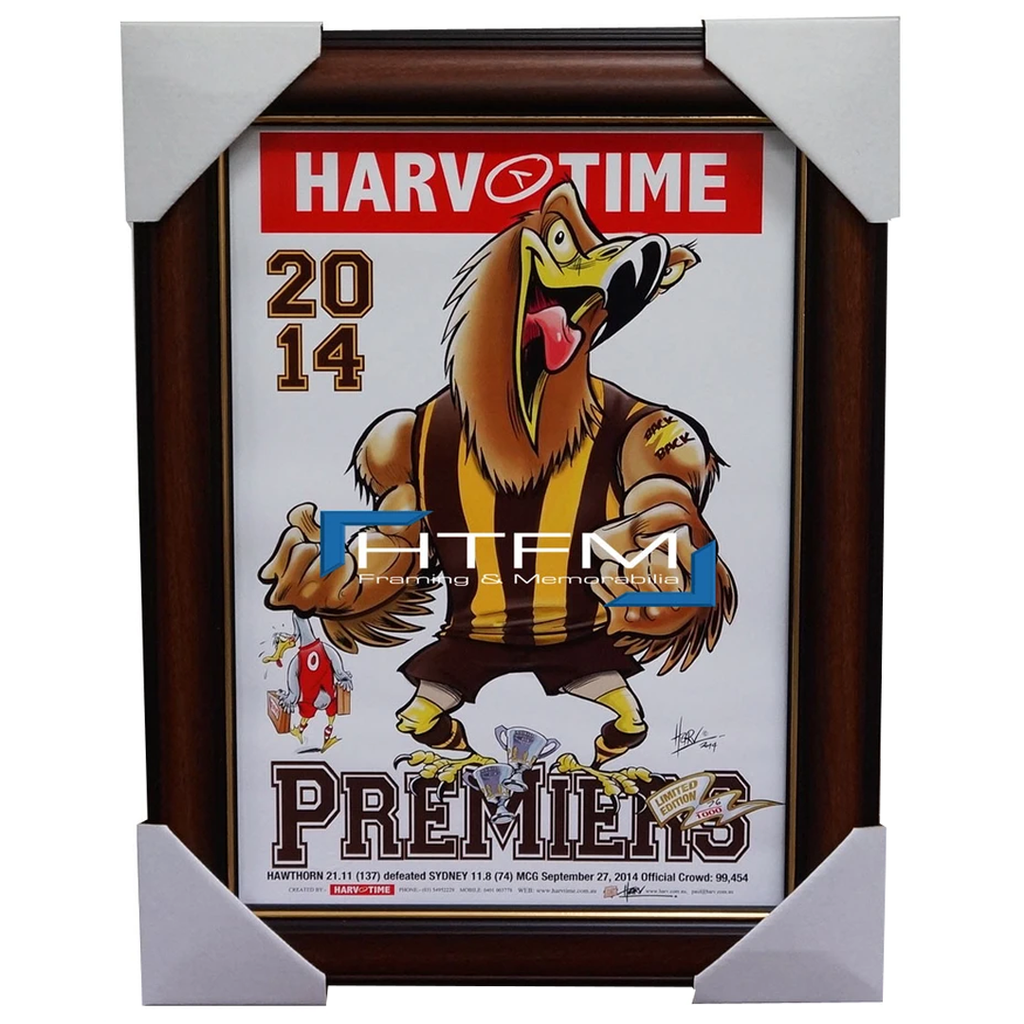 Hawthorn 2014 Back to Back Premiers Harv Time L/e Print Framed Hodge Mitchell - 2025