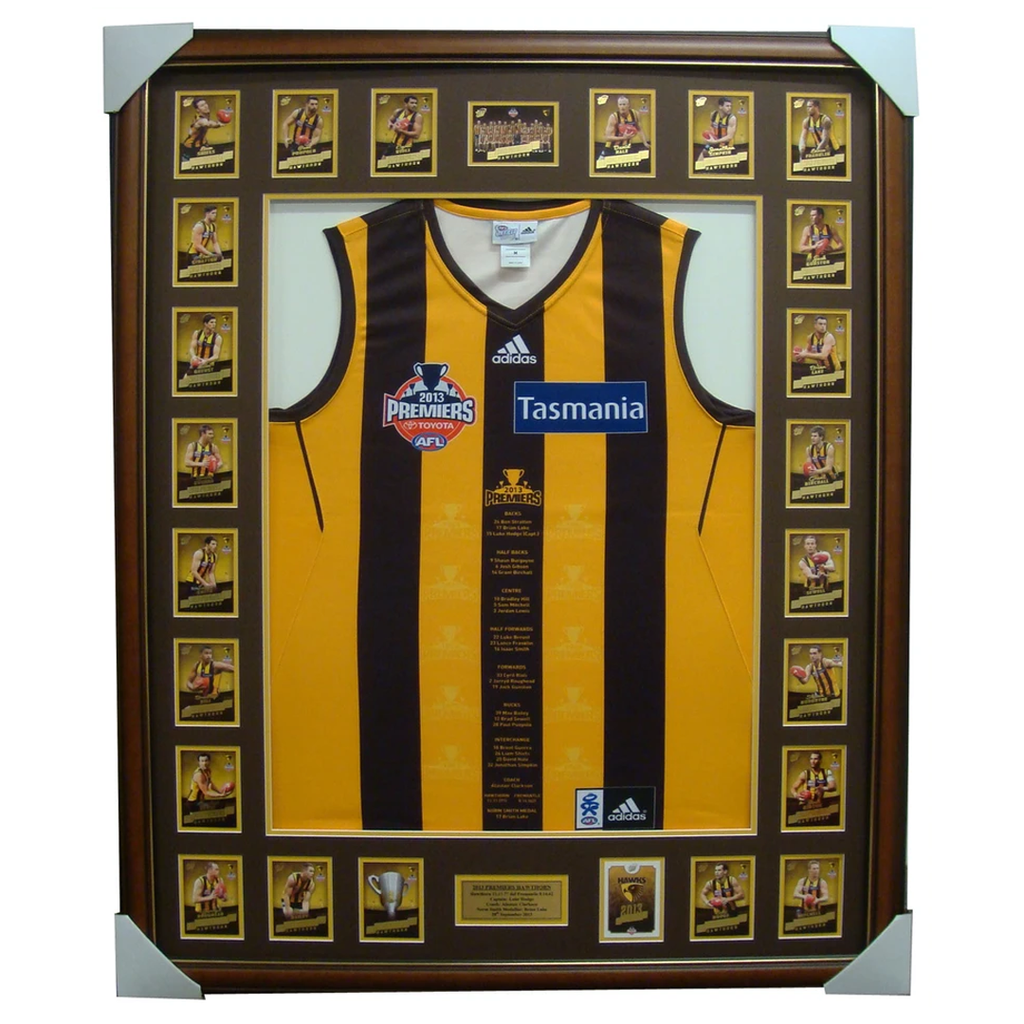Hawthorn Limited Edition 2013 Premiers Jumper with Premiership Card Set Framed - 1622