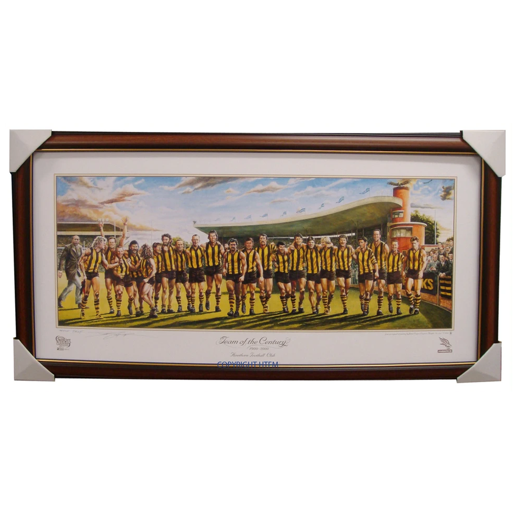 Hawthorn Team of the Century L/e Print Framed Signed by Jamie Cooper Dunstall - 1604