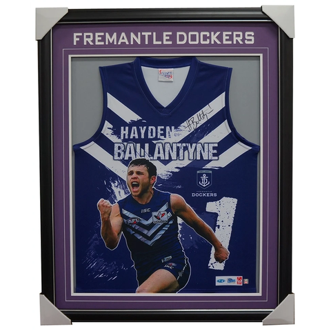 Hayden Ballantyne Signed Fremantle Impact Afl Official Jumper Signed Framed Coa - 2203