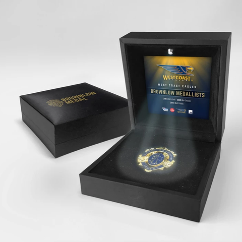 History of Chas Brownlow West Coast Eagles Official Afl Medal in Black Led Box Judd - 2048