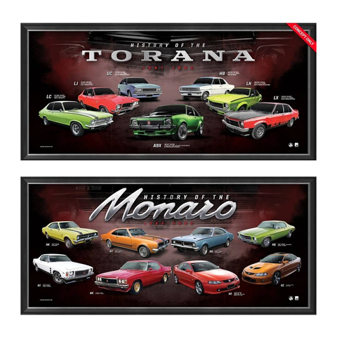 Holden Package Official Print Framed History of the Monaro & Torana - 4463