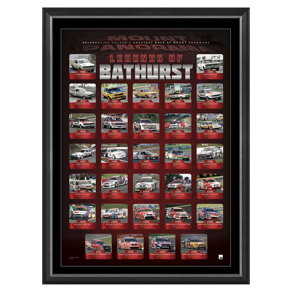 Holden V8 Legends of Bathurst Official Limited Edition Print Framed Peter Brock - 3069 Express
