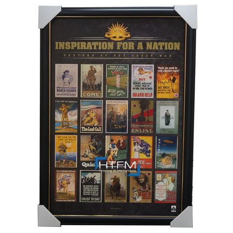 Inspiration of a Nation War Print Framed Ww1 100 Years of Gallipoli Landing - 3240