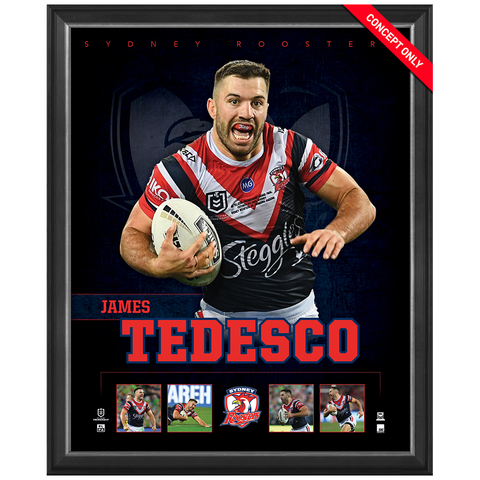 James Tedesco Sydney Rooster Official Nrl Player Print Framed New - 4374