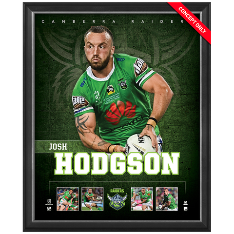 Josh Hodgson Canberra Raiders Official Nrl Player Print Framed New - 4376