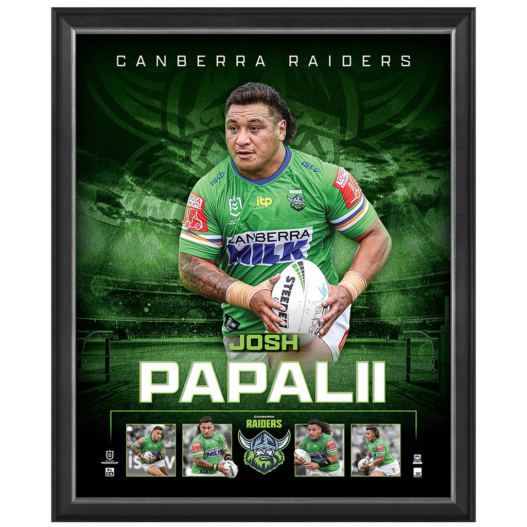 Josh Papalii Canberra Raiders Official NRL Player Print Framed New - 4755