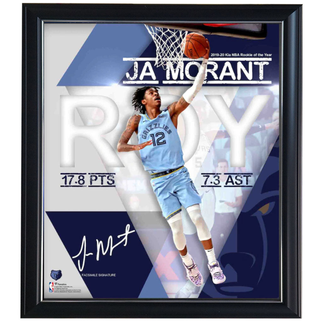 Ja Morant Memphis Grizzlies Fanatics Authentic Framed 15" X 17" 2020 Kia Nba Rookie of the Year Collage Frame - 4582