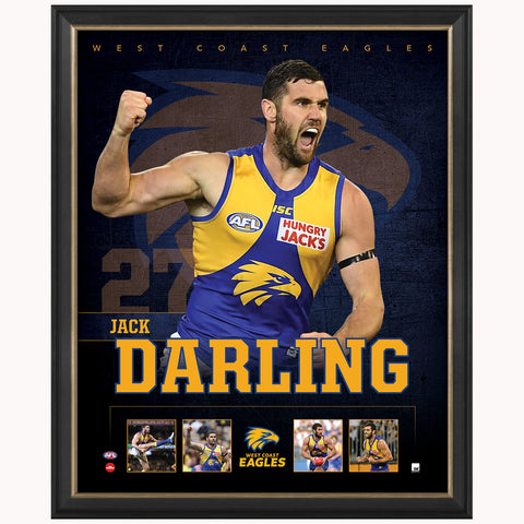 Jack Darling West Coast Eagles Official Afl Print Framed New - 4382