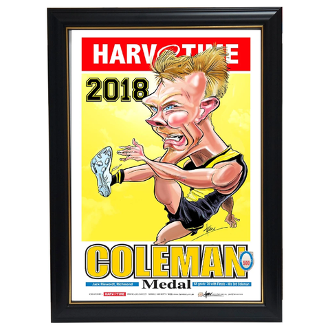 Jack Riewoldt 2018 Afl Coleman Medal Richmond Tigers Harv Time L/e Print Framed - 3516