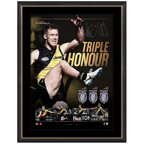 Jack Riewoldt Signed 2018 Coleman Medal Official Afl Print Framed + Medallions - 3941