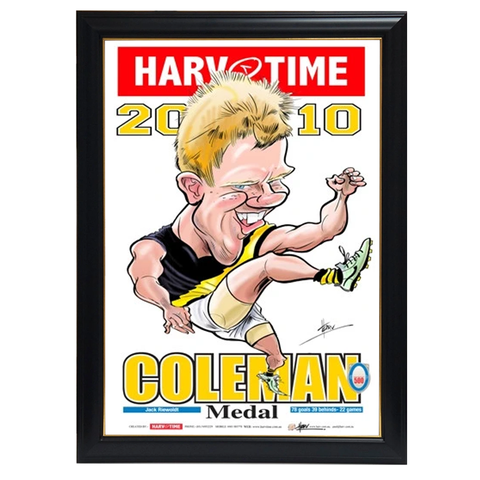 Jack Riewoldt, 2010 Coleman Medallist, Harv Time Print Framed - 4315