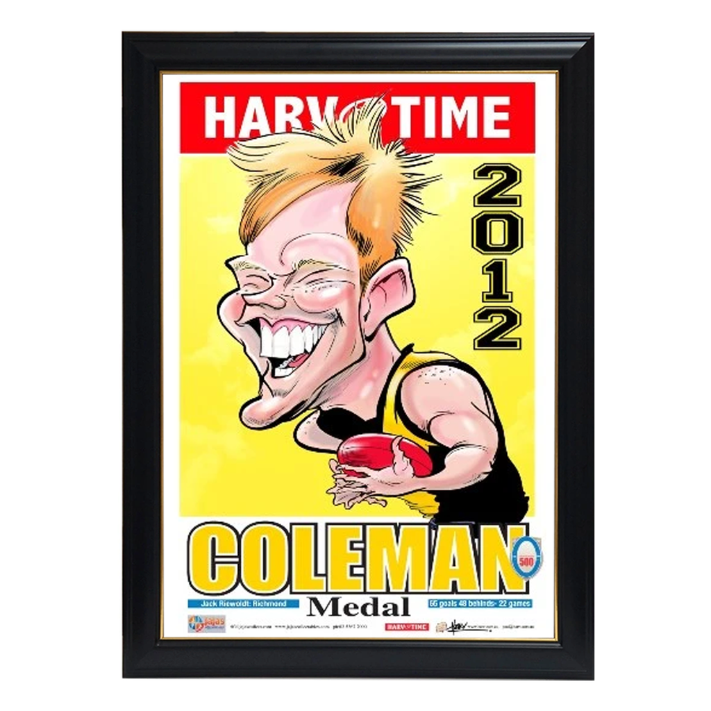 Jack Riewoldt 2012 Coleman Medallist, Harv Time Print Framed - 4079