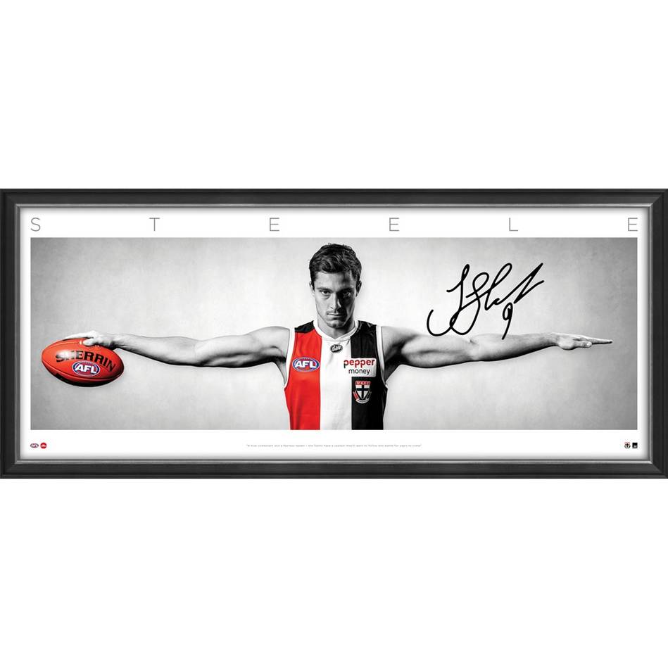 Jack Steele Signed St Kilda Official AFL Wings Print Framed - 5234