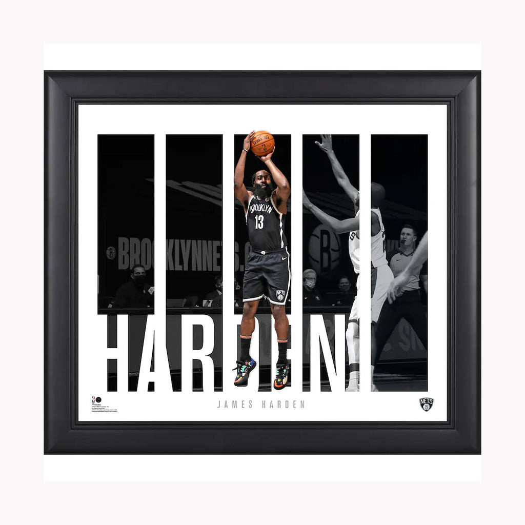 James Harden Brooklyn Nets Official NBA Framed 15" x 17" Panel Collage Framed - 4961