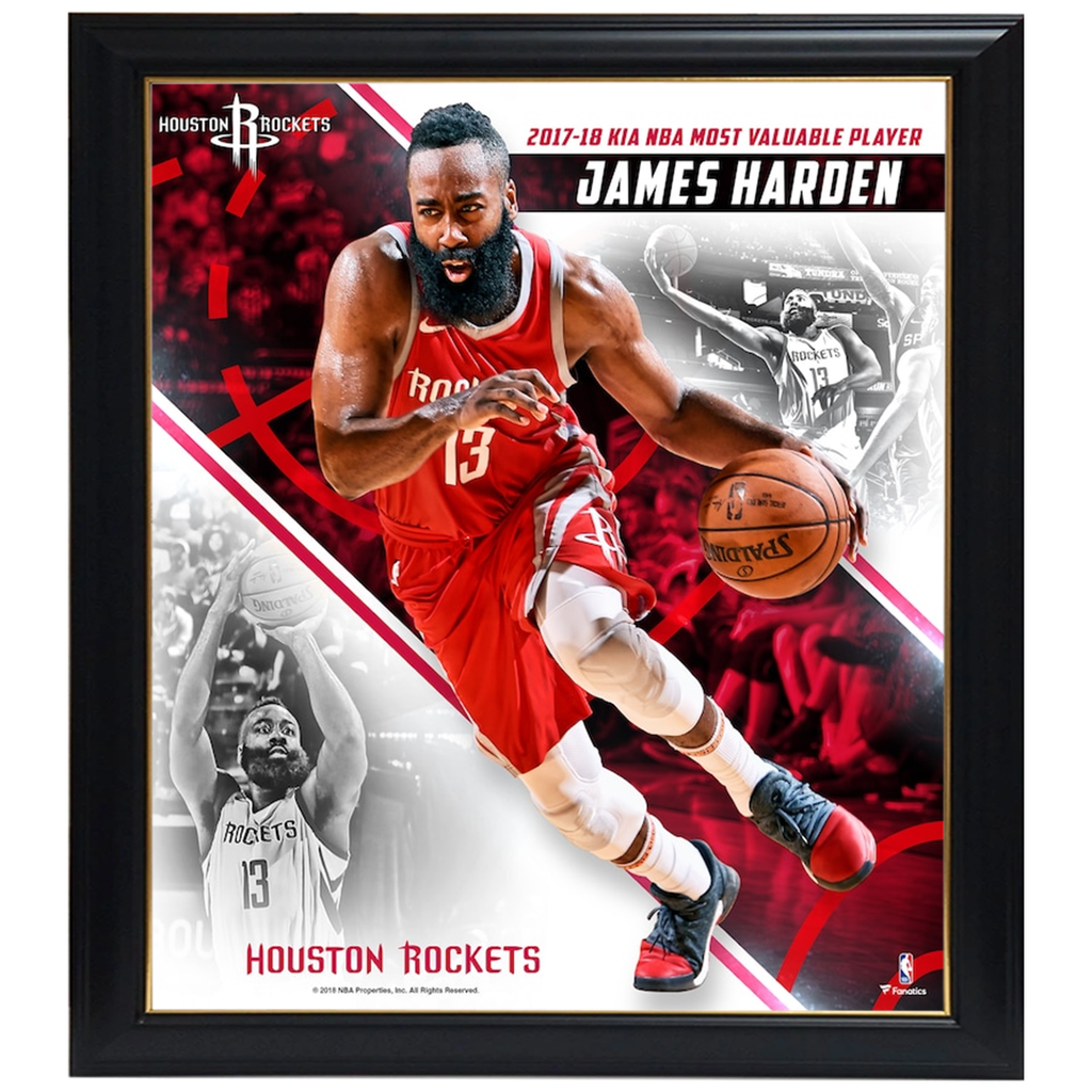 James Harden Houston Rockets 2018 Nba Mvp Collage Official Nba Print Framed - 4410