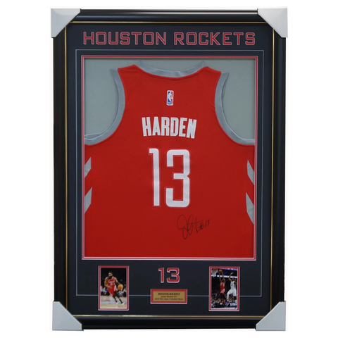 James Harden Signed Houston Rockets Jersey Framed With Photos 100% Authentic + Coa - 1905