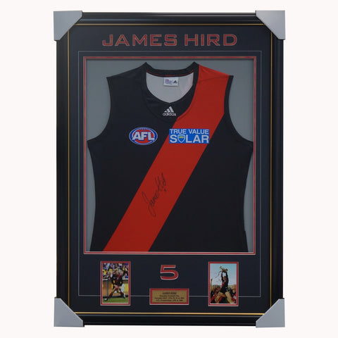 James Hird Essendon Signed Jumper Framed with Photos - 4538