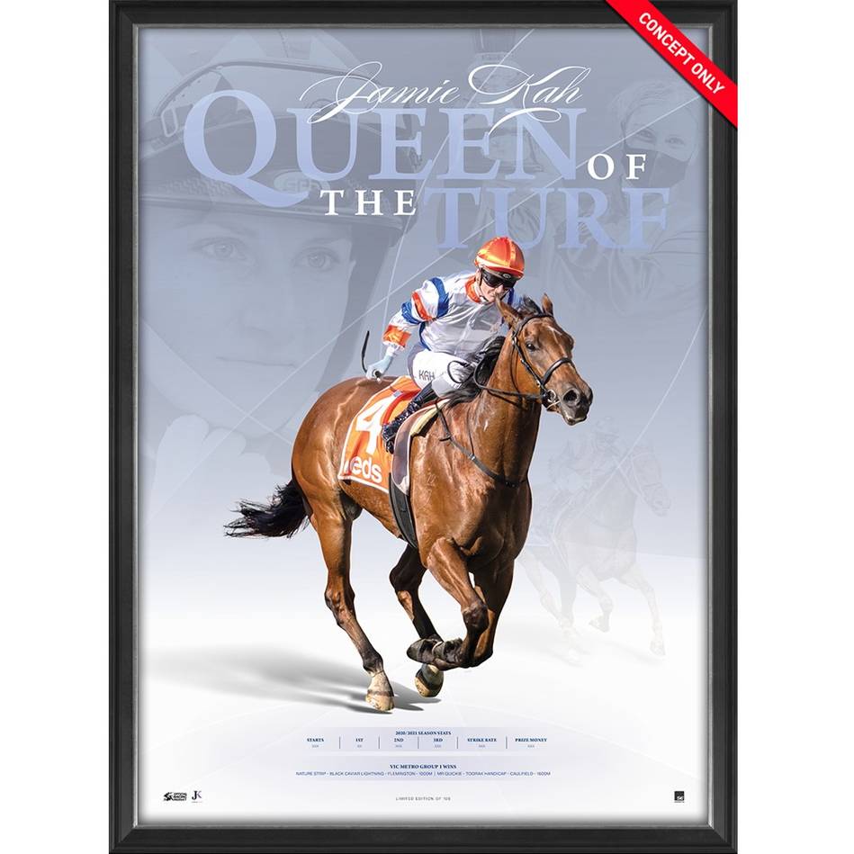 Jamie Kah 2021 Season Official Horse Racing Sportsprint Framed - 4815