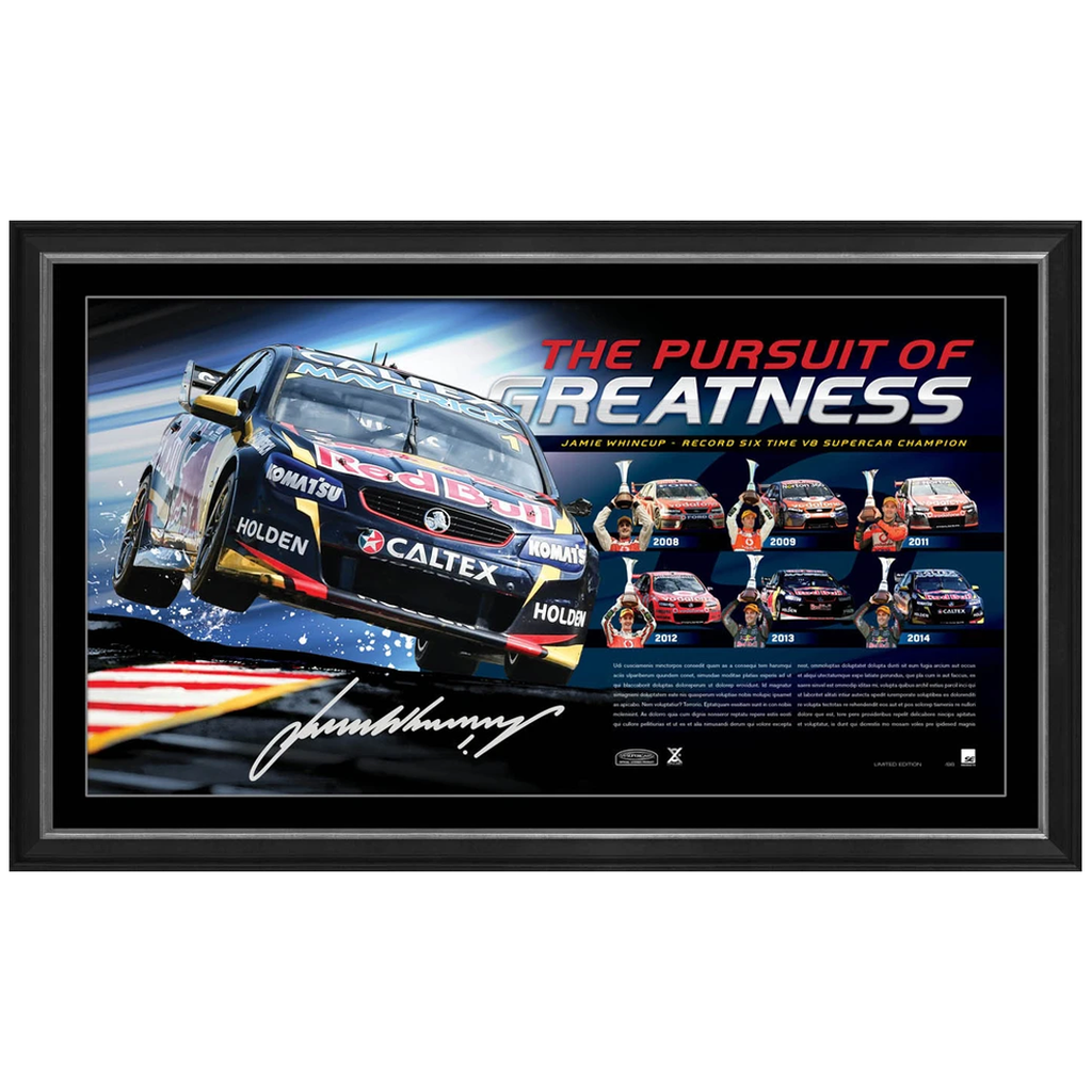 Jamie Whincup Signed Holden The Pursuit of Greatness V8 Supercars Champion Print Framed - 2534