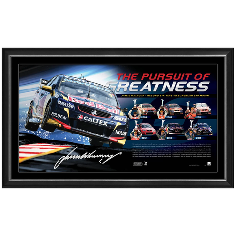 Jamie Whincup Signed Holden The Pursuit of Greatness V8 Supercars Champion Print Framed - 2534
