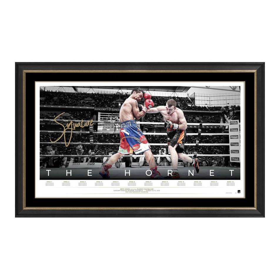 Jeff Horn Signed Official Boxing Print Framed "The Hornet" - 4460