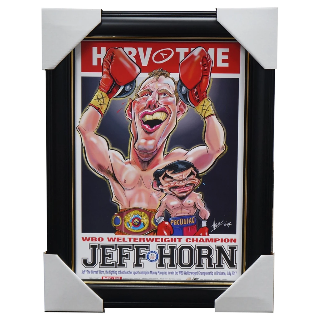Jeff Horn Wbo Welterweight Champion V Pacquiao Harv Time L/e Print Framed - 3161