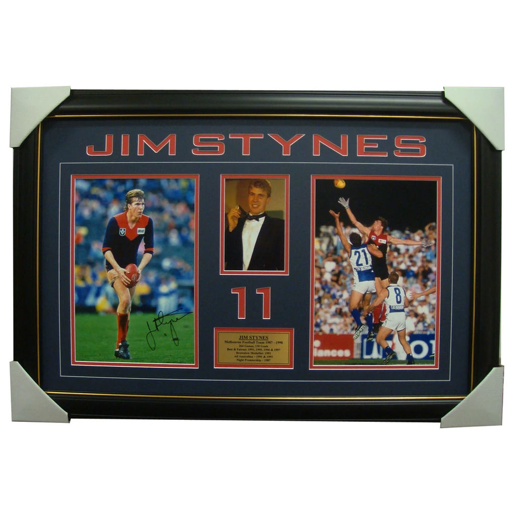Jim Stynes Melbourne Signed Photo Framed Collage - 3518