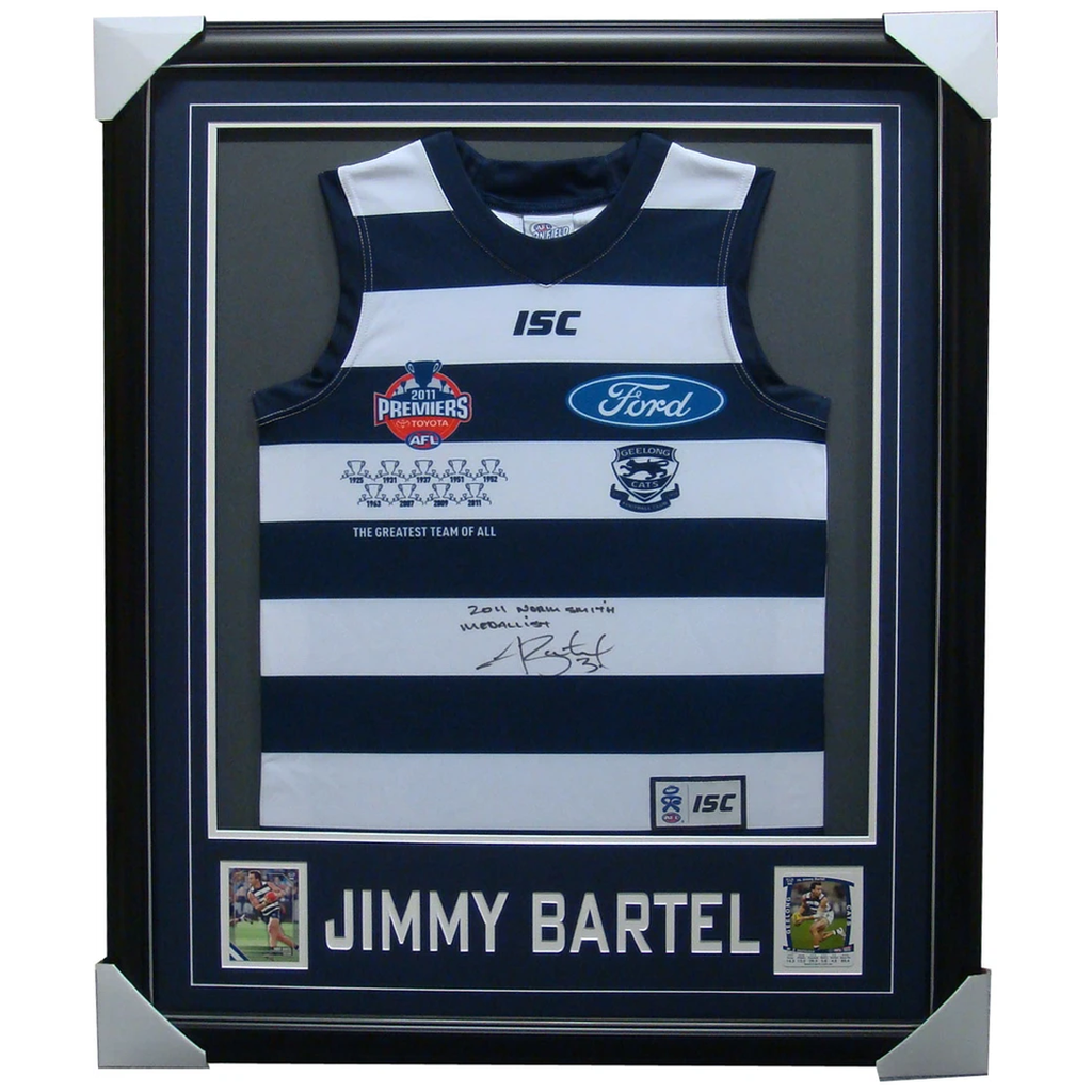 Jimmy Bartel Geelong 2011 Premiers Signed Jumper Framed - 3997