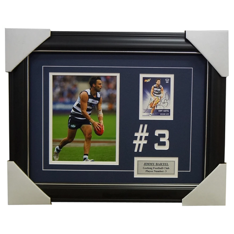 Jimmy Bartel Geelong Signed Card Collage Framed - 4035