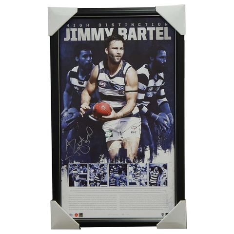 Jimmy Bartel Signed Geelong 300 Game Afl Lithograph Print Framed - 2918