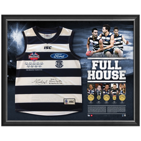 Jimmy Bartel signed 300 Game Limited Edition 2011 Premiers Full House Jumper Framed - 2916