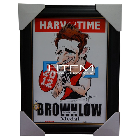 Jobe Watson Essendon 2012 Brownlow Medal Harv Time Limited Edition Print Framed - 1830