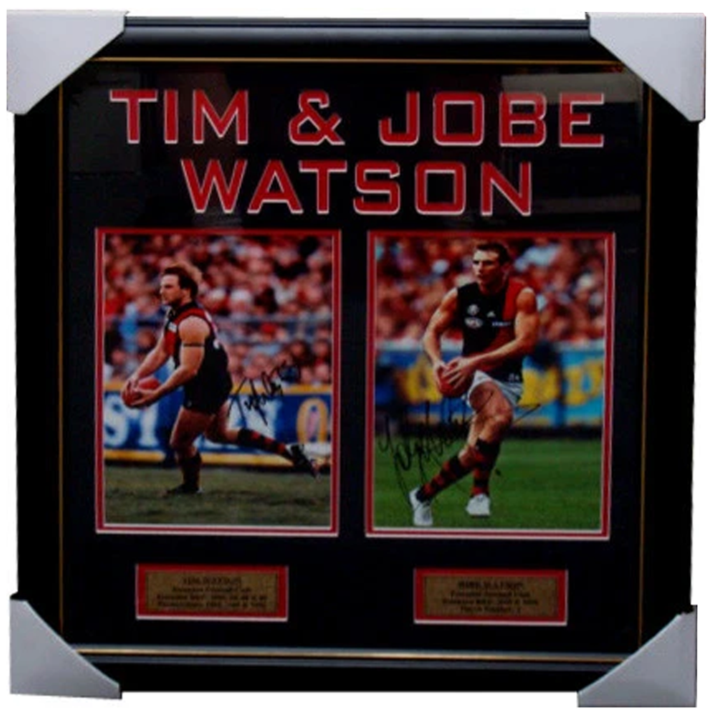 Jobe Watson & Tim Watson Essendon Signed Photo Collage Framed - 3882