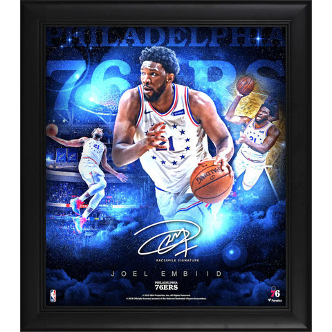 Joel Embiid Philadelphia 76ers Framed 15" x 17" Stars of the Game Collage - Facsimile Signature Fanatics Official - 4620