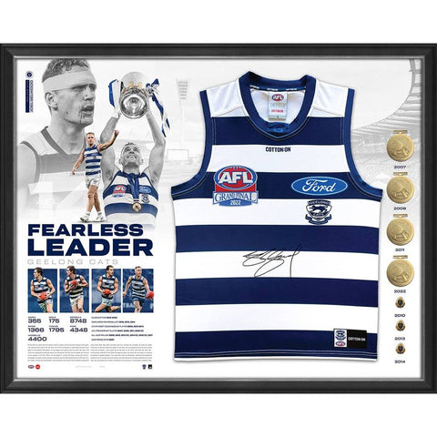 Joel Selwood Signed Geelong Retirement Official AFL Jumper Framed - 5290