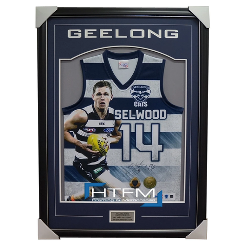 Joel Selwood Signed Afl Geelong Impact Limited Edition Jumper Framed Official - 1909
