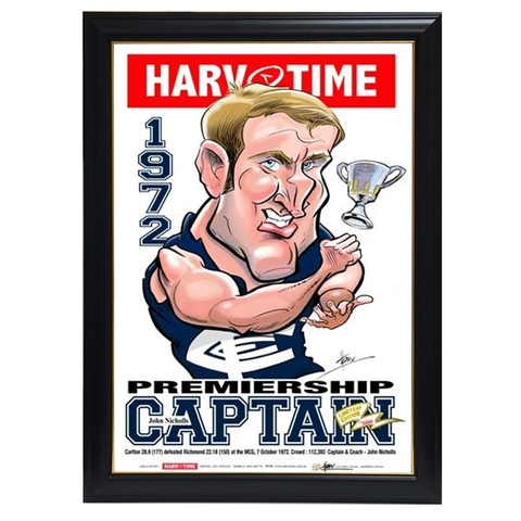 John Nicholls, 1972 Premiership Captain, Harv Time Print Framed - 4275