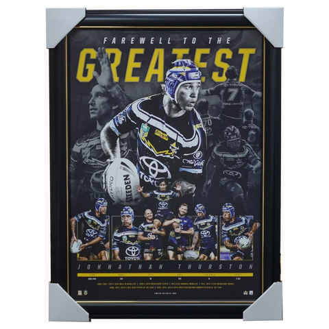 Johnathan Thurston North Queensland Greatest Retirement Official Nrl Print Framed - 3503