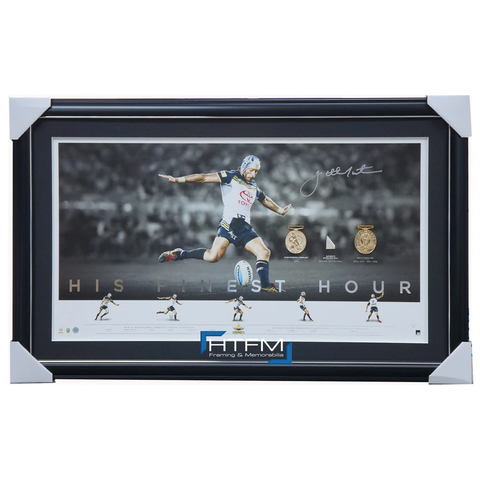 Johnathan Thurston Signed His Finest Hours Deluxe Version with Medallions Cowboys Retirement Print Frame - 3256