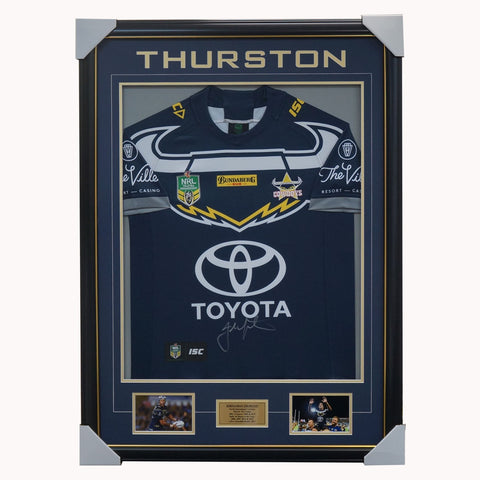 Johnathan Thurston Signed North Queensland Cowboys Jersey Framed - 3651