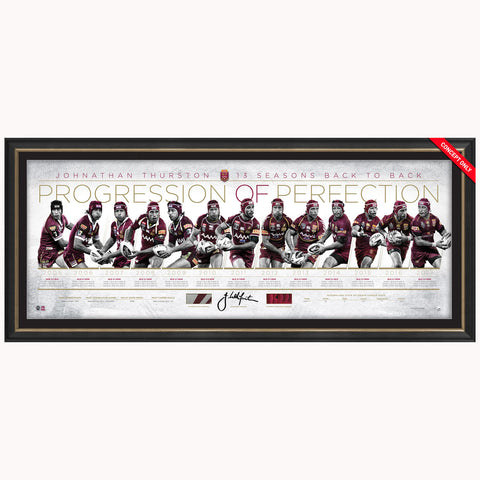 Johnathan Thurston signed Queensland State of Origin Progression of Perfection Official Print Framed - 4477